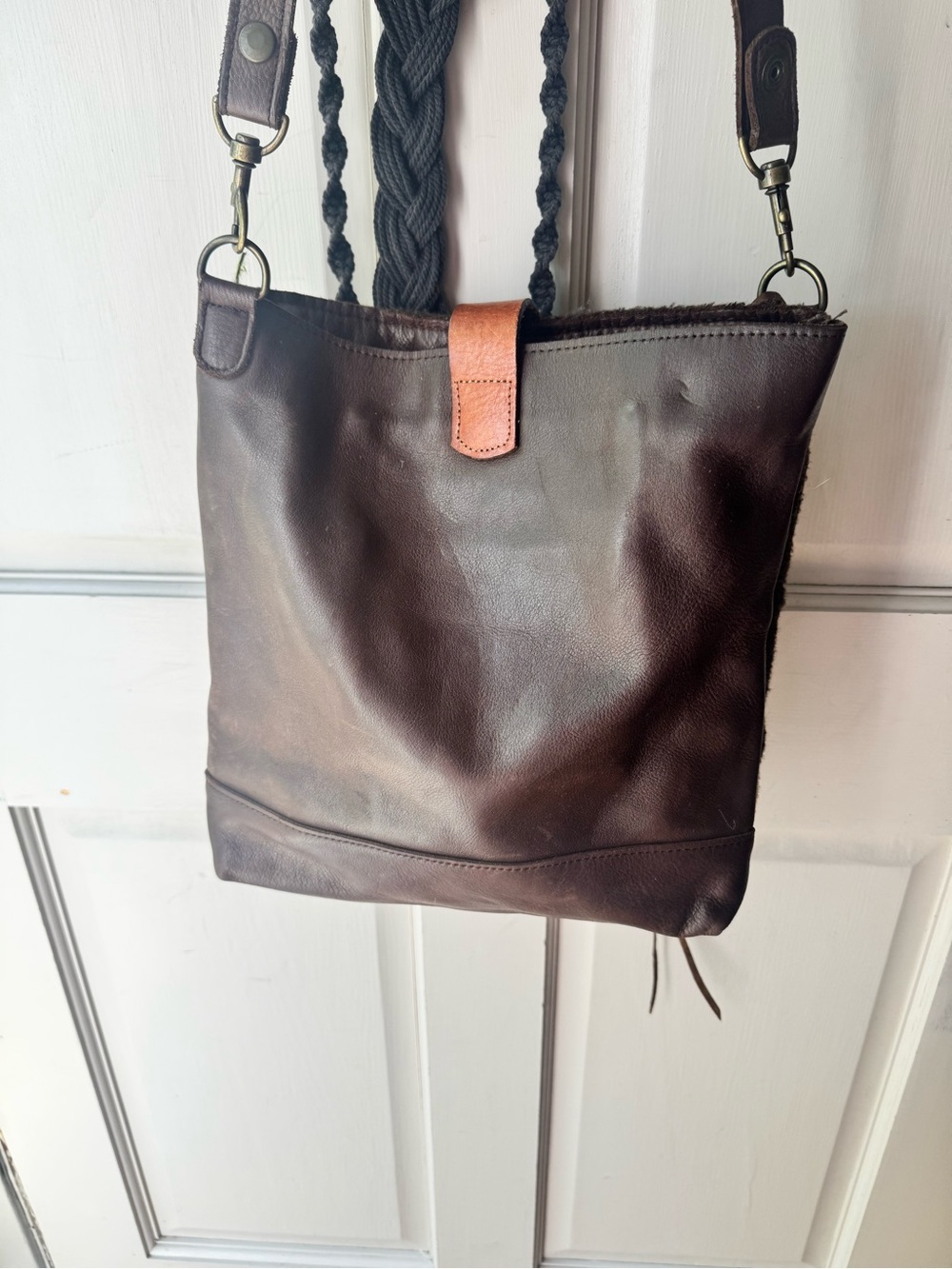 McFadin Wool & Leather Southwestern Crossbody Bag - Picture 2 of 7